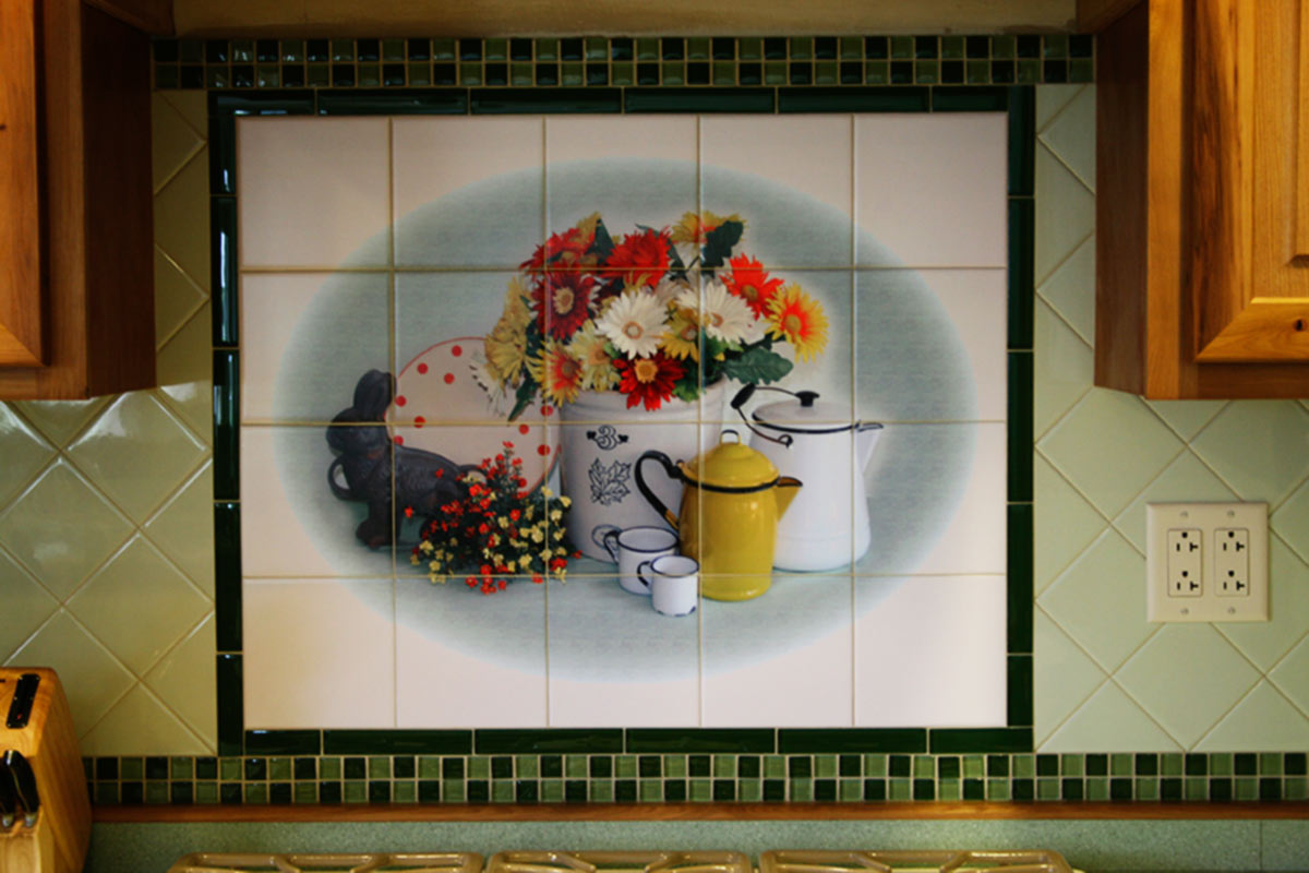 Custom Tiles And Tile Mural Pictures Murals Grannies Kitchen Tile Backsplash
