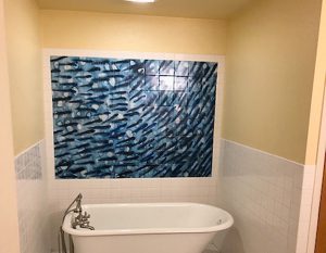 Bathroom Ceramic Tile Mural from Painting