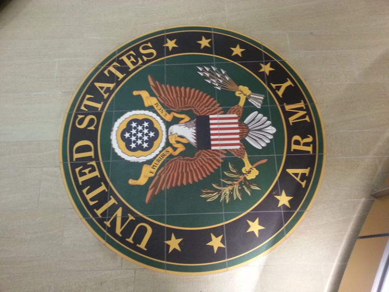Army Military Service Mark, Floor Tile Medallion