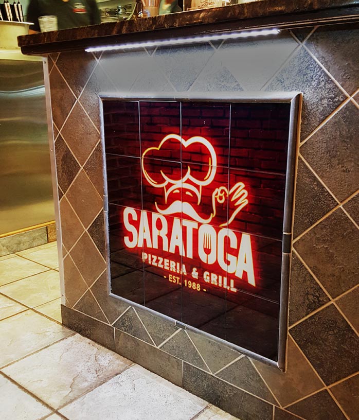 Saratoga Pizza Restaurant Glass Tile Mural
