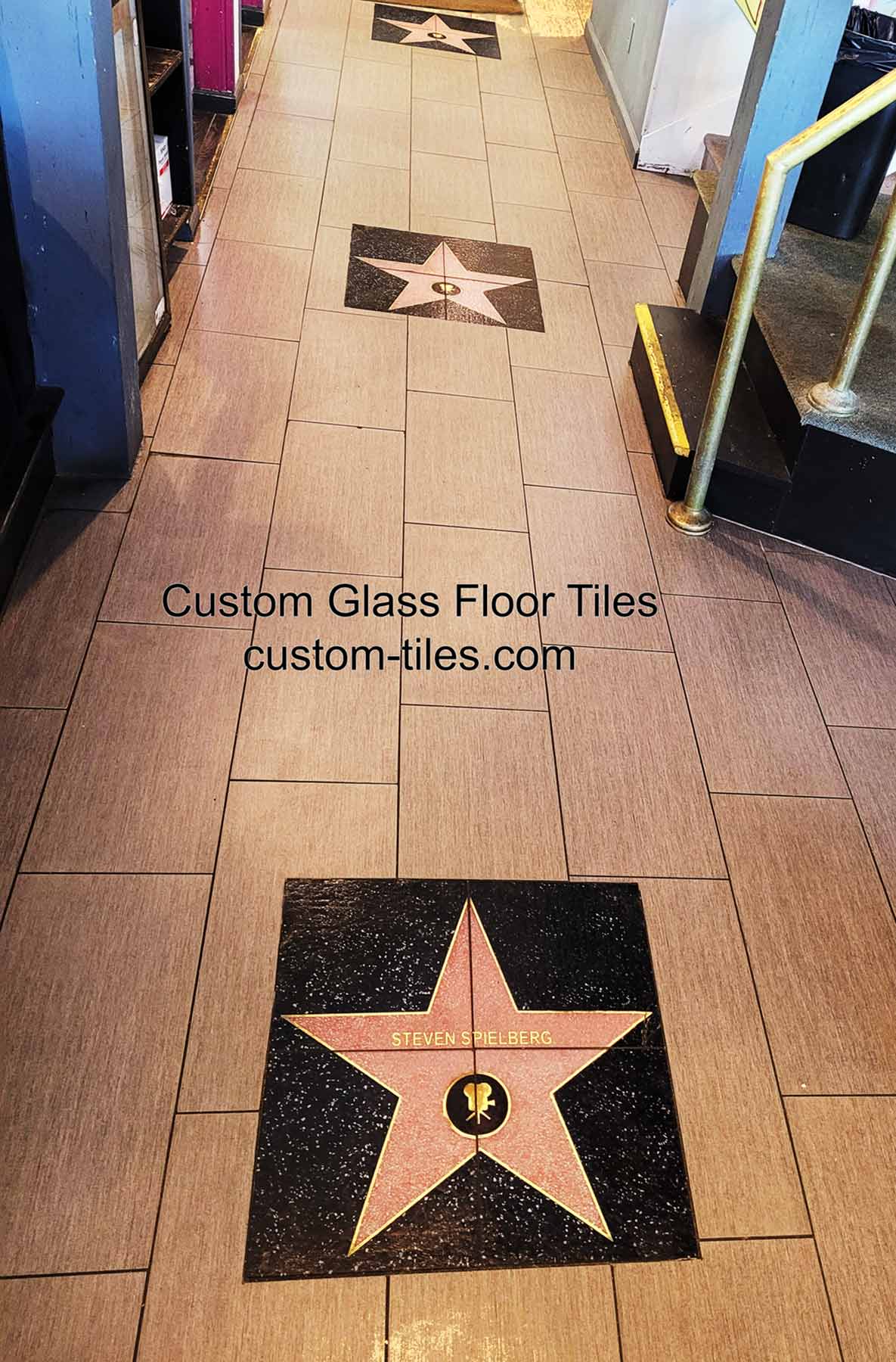 Custom Glass Floor Tiles with Printed Image