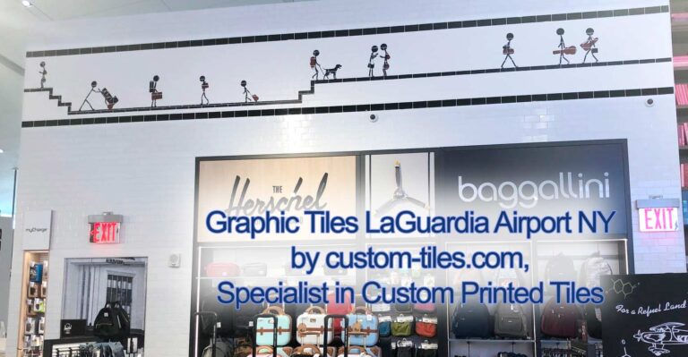 Graphic Tiles at LaGuardia Airport, NY, by custom-tiles.com