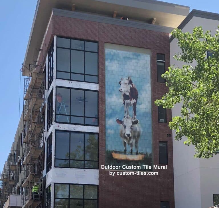 Large Outdoor Public Art Tile Mural