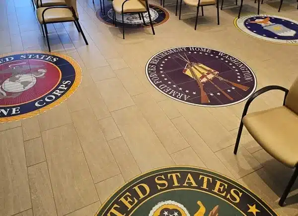 Custom Decorated Military Floor Tile Inlay Medallions