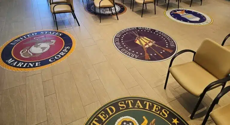 Custom Decorated Military Floor Tile Inlay Medallions