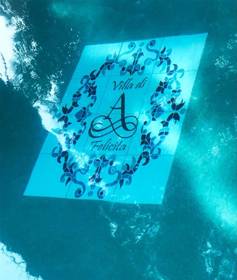 Graphic Porcelain Tiles in Pool Floor