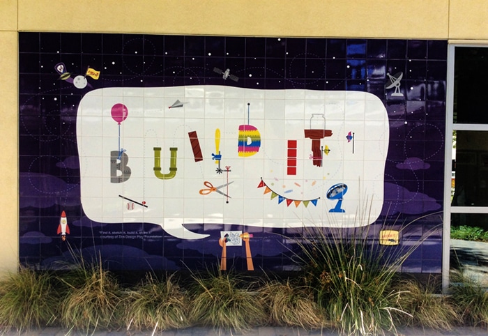 Outdoor Custom Tile Mural at Woodside School